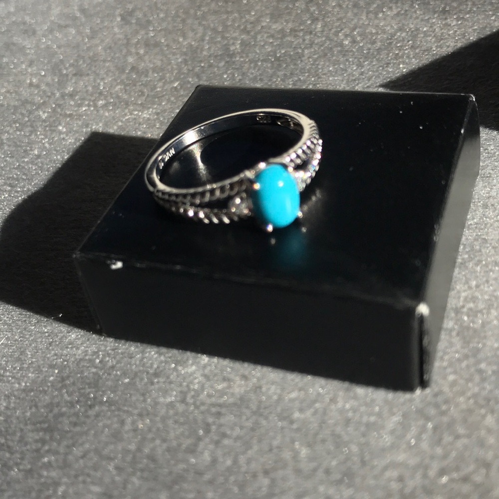 .2/60$ 999 silver Turquoise diamond accent ring